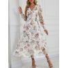 imageANRABESS Womens Floral Long Sleeve Maxi Dress V Neck Chiffon Flowy Boho ALine 2025 Fall Wedding Guest Party Wrap DressesFloral White