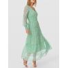 imageANRABESS Womens Floral Long Sleeve Maxi Dress V Neck Chiffon Flowy Boho ALine 2025 Fall Wedding Guest Party Wrap DressesWhite Dot Green