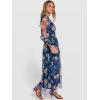 imageANRABESS Womens Floral Maxi Dress 2025 Fall V Neck Puff Long Sleeve Flowy Casual Wedding Guest Tee Party Tulle DressesBlue Golden Flower