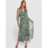 imageANRABESS Womens Floral Maxi Dress 2025 Fall V Neck Puff Long Sleeve Flowy Casual Wedding Guest Tee Party Tulle DressesDusty Olive Floral