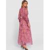 imageANRABESS Womens Floral Maxi Dress 2025 Fall V Neck Puff Long Sleeve Flowy Casual Wedding Guest Tee Party Tulle DressesDusty Orchid Floral