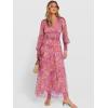 imageANRABESS Womens Floral Maxi Dress 2025 Fall V Neck Puff Long Sleeve Flowy Casual Wedding Guest Tee Party Tulle DressesDusty Orchid Floral