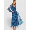 imageANRABESS Womens Floral Maxi Dress 2025 Fall V Neck Puff Long Sleeve Flowy Casual Wedding Guest Tee Party Tulle DressesFloral Green