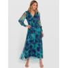 imageANRABESS Womens Floral Maxi Dress 2025 Fall V Neck Puff Long Sleeve Flowy Casual Wedding Guest Tee Party Tulle DressesFloral Lake Blue