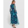 imageANRABESS Womens Floral Maxi Dress 2025 Fall V Neck Puff Long Sleeve Flowy Casual Wedding Guest Tee Party Tulle DressesFloral Lake Blue