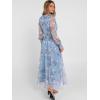 imageANRABESS Womens Floral Maxi Dress 2025 Fall V Neck Puff Long Sleeve Flowy Casual Wedding Guest Tee Party Tulle DressesLight Blue Floral
