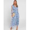 imageANRABESS Womens Floral Maxi Dress 2025 Fall V Neck Puff Long Sleeve Flowy Casual Wedding Guest Tee Party Tulle DressesLight Blue Floral
