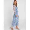 imageANRABESS Womens Floral Maxi Dress 2025 Fall V Neck Puff Long Sleeve Flowy Casual Wedding Guest Tee Party Tulle DressesLight Blue Floral
