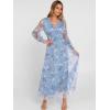 imageANRABESS Womens Floral Maxi Dress 2025 Fall V Neck Puff Long Sleeve Flowy Casual Wedding Guest Tee Party Tulle DressesLight Blue Floral