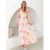 imageANRABESS Womens Floral Maxi Dress 2025 Fall V Neck Puff Long Sleeve Flowy Casual Wedding Guest Tee Party Tulle DressesMulticolored Rose Apricot
