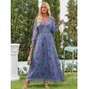 imageANRABESS Womens Floral Maxi Dress 2025 Fall V Neck Puff Long Sleeve Flowy Casual Wedding Guest Tee Party Tulle DressesPurple Floral Blue