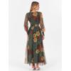 imageANRABESS Womens Floral Maxi Dress 2025 Fall V Neck Puff Long Sleeve Flowy Casual Wedding Guest Tee Party Tulle DressesRed and Yellow Rose