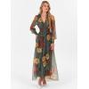 imageANRABESS Womens Floral Maxi Dress 2025 Fall V Neck Puff Long Sleeve Flowy Casual Wedding Guest Tee Party Tulle DressesRed and Yellow Rose