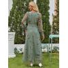 imageANRABESS Womens Floral Maxi Dress 2025 Fall V Neck Puff Long Sleeve Flowy Casual Wedding Guest Tee Party Tulle DressesYellow Floral Green