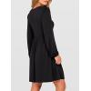 imageANRABESS Womens Long Lantern Sleeve Dresses 2025 Fall Casual Smocked ALine High Waist Flowy Short Dress with Pockets TrendyBlack