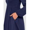 imageANRABESS Womens Long Lantern Sleeve Dresses 2025 Fall Casual Smocked ALine High Waist Flowy Short Dress with Pockets TrendyBlack Blue