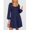 imageANRABESS Womens Long Lantern Sleeve Dresses 2025 Fall Casual Smocked ALine High Waist Flowy Short Dress with Pockets TrendyBlack Blue