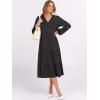 imageANRABESS Womens Long Lantern Sleeve Floral Midi Dresses 2025 Fall V Neck Casual Flowy Aline Tiered Boho Vacation Long DressBlack