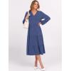 imageANRABESS Womens Long Lantern Sleeve Floral Midi Dresses 2025 Fall V Neck Casual Flowy Aline Tiered Boho Vacation Long DressBlue