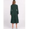 imageANRABESS Womens Long Lantern Sleeve Floral Midi Dresses 2025 Fall V Neck Casual Flowy Aline Tiered Boho Vacation Long DressDark Green