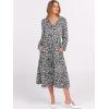imageANRABESS Womens Long Lantern Sleeve Floral Midi Dresses 2025 Fall V Neck Casual Flowy Aline Tiered Boho Vacation Long DressFloral Black