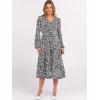 imageANRABESS Womens Long Lantern Sleeve Floral Midi Dresses 2025 Fall V Neck Casual Flowy Aline Tiered Boho Vacation Long DressFloral Black