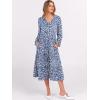 imageANRABESS Womens Long Lantern Sleeve Floral Midi Dresses 2025 Fall V Neck Casual Flowy Aline Tiered Boho Vacation Long DressFloral Blue