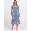 imageANRABESS Womens Long Lantern Sleeve Floral Midi Dresses 2025 Fall V Neck Casual Flowy Aline Tiered Boho Vacation Long DressFloral Blue