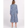 imageANRABESS Womens Long Lantern Sleeve Floral Midi Dresses 2025 Fall V Neck Casual Flowy Aline Tiered Boho Vacation Long DressFloral Blue