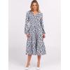 imageANRABESS Womens Long Lantern Sleeve Floral Midi Dresses 2025 Fall V Neck Casual Flowy Aline Tiered Boho Vacation Long DressFloral Blue Yellow