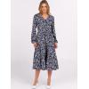 imageANRABESS Womens Long Lantern Sleeve Floral Midi Dresses 2025 Fall V Neck Casual Flowy Aline Tiered Boho Vacation Long DressFloral Purple Black