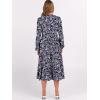 imageANRABESS Womens Long Lantern Sleeve Floral Midi Dresses 2025 Fall V Neck Casual Flowy Aline Tiered Boho Vacation Long DressFloral Purple Black