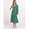 imageANRABESS Womens Long Lantern Sleeve Floral Midi Dresses 2025 Fall V Neck Casual Flowy Aline Tiered Boho Vacation Long DressFloral White Green