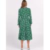 imageANRABESS Womens Long Lantern Sleeve Floral Midi Dresses 2025 Fall V Neck Casual Flowy Aline Tiered Boho Vacation Long DressFloral White Green