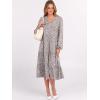 imageANRABESS Womens Long Lantern Sleeve Floral Midi Dresses 2025 Fall V Neck Casual Flowy Aline Tiered Boho Vacation Long DressGrey White Spot Print