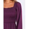 imageANRABESS Womens Long Lantern Sleeve Square Neck Dress Smocked Tiered High Waist Ruffle Flowy Swing 2025 Fall Short DressesDeep Purple