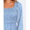 imageANRABESS Womens Long Lantern Sleeve Square Neck Dress Smocked Tiered High Waist Ruffle Flowy Swing 2025 Fall Short DressesFloral Blue