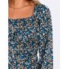imageANRABESS Womens Long Lantern Sleeve Square Neck Dress Smocked Tiered High Waist Ruffle Flowy Swing 2025 Fall Short DressesPrint Blue White