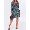 imageANRABESS Womens Long Lantern Sleeve Square Neck Dress Smocked Tiered High Waist Ruffle Flowy Swing 2025 Fall Short DressesPrint Blue White