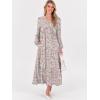 imageANRABESS Womens Long Sleeve Boho Maxi Dress 2025 Fall V Neck Floral Striped Casual Loose Fit Beach Vacation DressesFloral Orange White