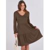 imageANRABESS Womens Long Sleeve Dress 2025 Fall Casual V Neck Tiered Flowy Short Dresses Beach Travel Vacation OutfitsCoffee