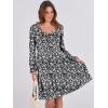 imageANRABESS Womens Long Sleeve Dress 2025 Fall Casual V Neck Tiered Flowy Short Dresses Beach Travel Vacation OutfitsFloral Black