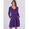 imageANRABESS Womens Long Sleeve Dress 2025 Fall Casual V Neck Tiered Flowy Short Dresses Beach Travel Vacation OutfitsPurple