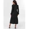 imageANRABESS Womens Long Sleeve Maxi Dresses 2025 Fall Casual V Neck Flowy Tiered Boho Modest Trendy Vacation Dress with PocketsBlack