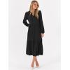 imageANRABESS Womens Long Sleeve Maxi Dresses 2025 Fall Casual V Neck Flowy Tiered Boho Modest Trendy Vacation Dress with PocketsBlack