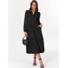 imageANRABESS Womens Long Sleeve Maxi Dresses 2025 Fall Casual V Neck Flowy Tiered Boho Modest Trendy Vacation Dress with PocketsBlack