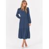 imageANRABESS Womens Long Sleeve Maxi Dresses 2025 Fall Casual V Neck Flowy Tiered Boho Modest Trendy Vacation Dress with PocketsBlue