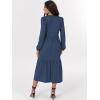 imageANRABESS Womens Long Sleeve Maxi Dresses 2025 Fall Casual V Neck Flowy Tiered Boho Modest Trendy Vacation Dress with PocketsBlue