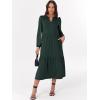 imageANRABESS Womens Long Sleeve Maxi Dresses 2025 Fall Casual V Neck Flowy Tiered Boho Modest Trendy Vacation Dress with PocketsDark Green