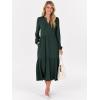 imageANRABESS Womens Long Sleeve Maxi Dresses 2025 Fall Casual V Neck Flowy Tiered Boho Modest Trendy Vacation Dress with PocketsDark Green